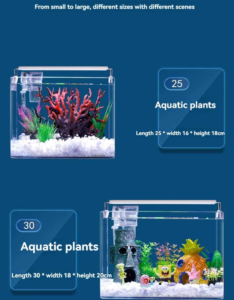 Multifunctional Ecological Small Goldfish Tank Set with Filtration and Oxygenation for Home Living Room Decor
