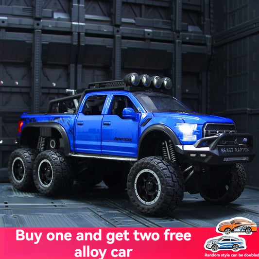 Ford Raptor F150 Alloy Toy Model - Off-Road Pickup Truck Simulation (Blue) - Ideal Boy's Gift