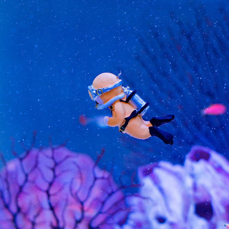Floating Anime Diver Aquarium Ornament - Creative Suspended Fish Tank Decoration